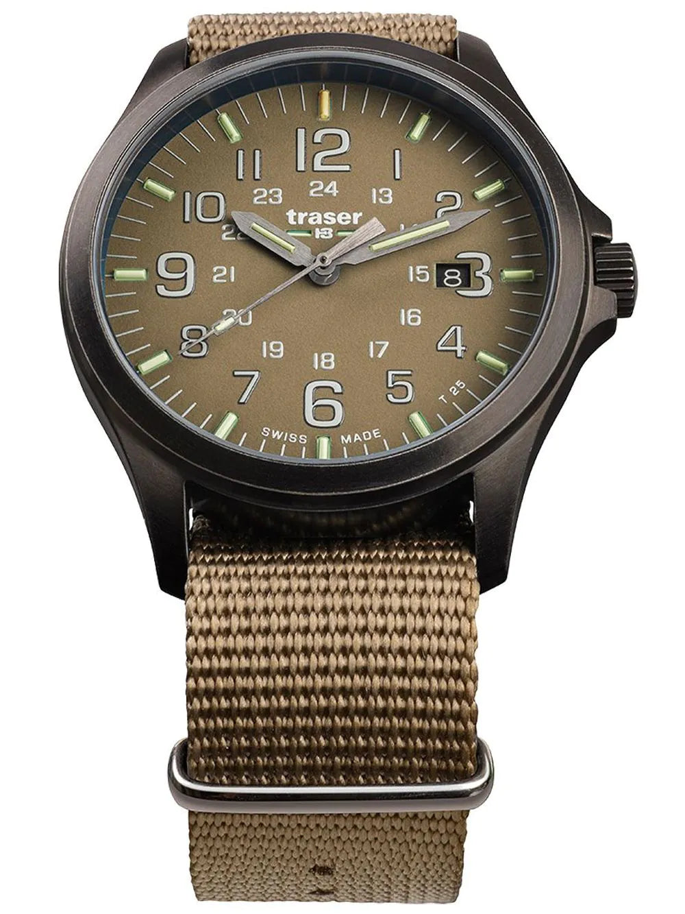 Traser H3 108631 P67 Officer GunMetal Khaki Mens Watch 42mm 10ATM