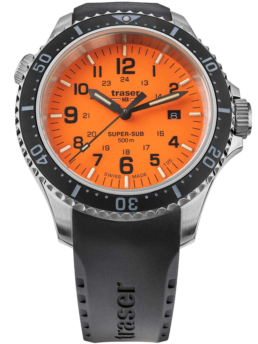 Traser H3 109380 P67 T25 SuperSub orange 46 mm diver Mens Watch 50ATM