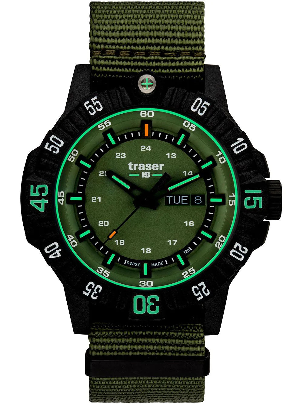 Traser H3 110726 P99 Q Tactical Green Mens Watch 46mm 20ATM