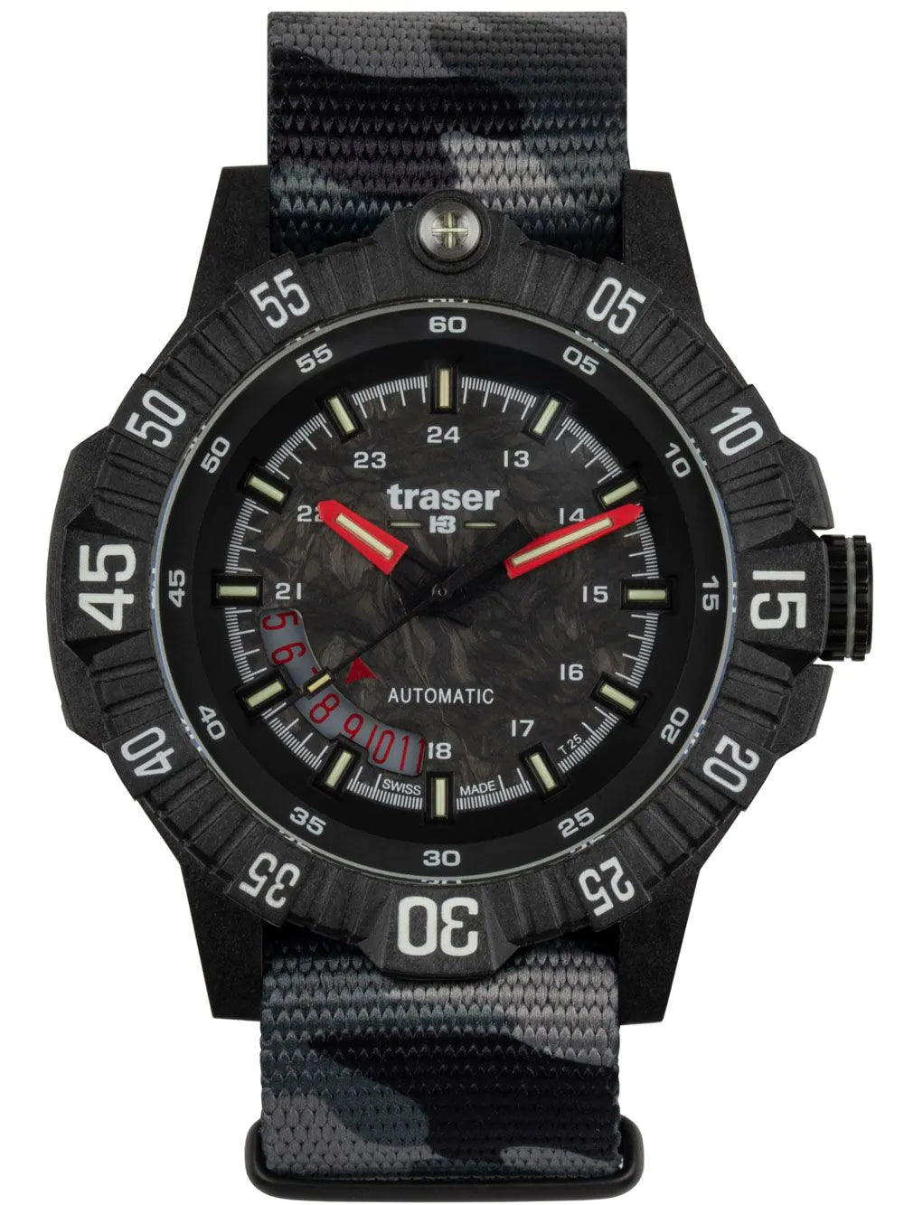 Traser H3 110960 Mens Watch P99 A Tactical Carbon 46mm 20ATM