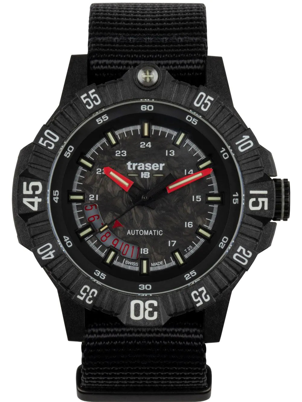 Traser H3 111355 Mens Watch P99 A Tactical Carbon 46mm 20ATM