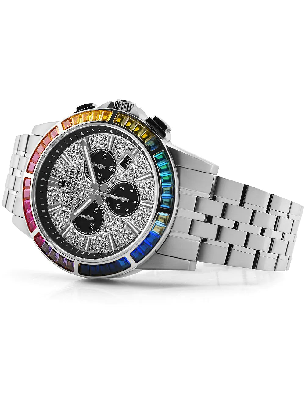 Louis XVI LXVI1121 Majeste Iced Out Chronograph mens watch 43mm 5ATM