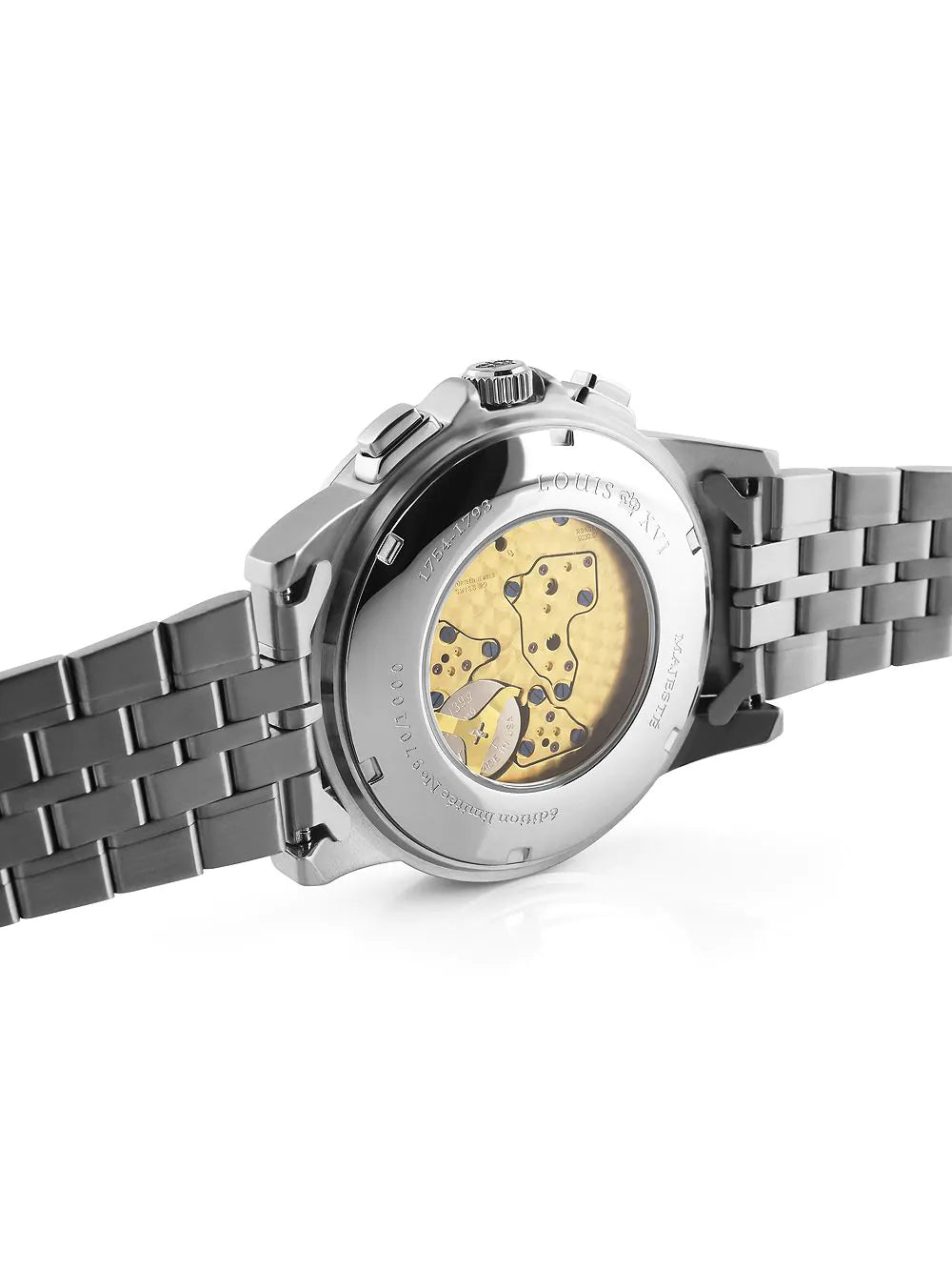 Louis XVI LXVI1121 Majeste Iced Out Chronograph mens watch 43mm 5ATM