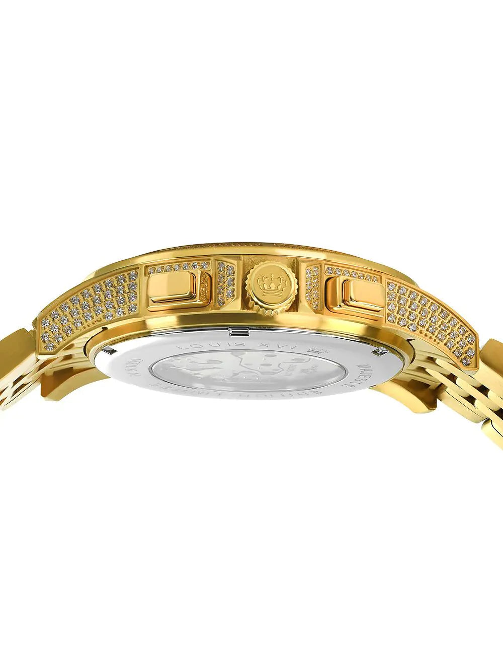 Louis XVI LXVI1123 Majeste Iced Out Chronograph Mens Watch 43mm 5ATM