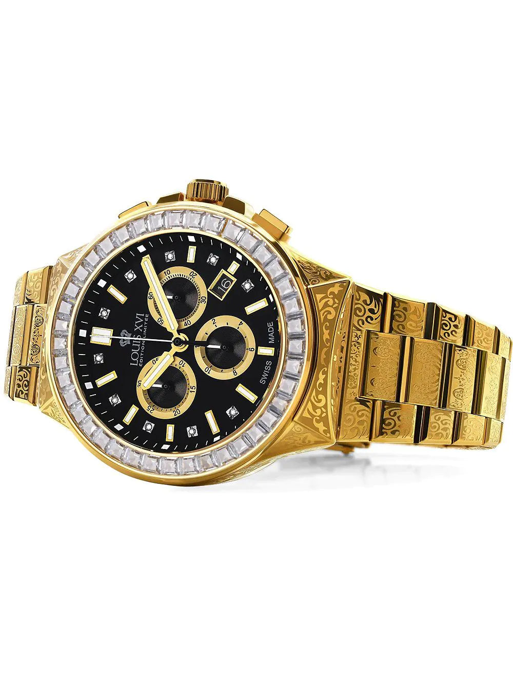 Louis XVI LXVI1216 Le Monarque Royale Chronograph Mens Watch 42mm 10ATM