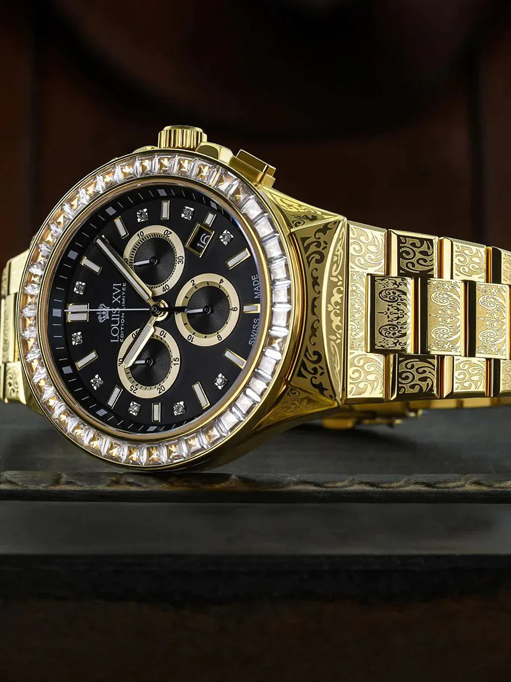Louis XVI LXVI1216 Le Monarque Royale Chronograph Mens Watch 42mm 10ATM