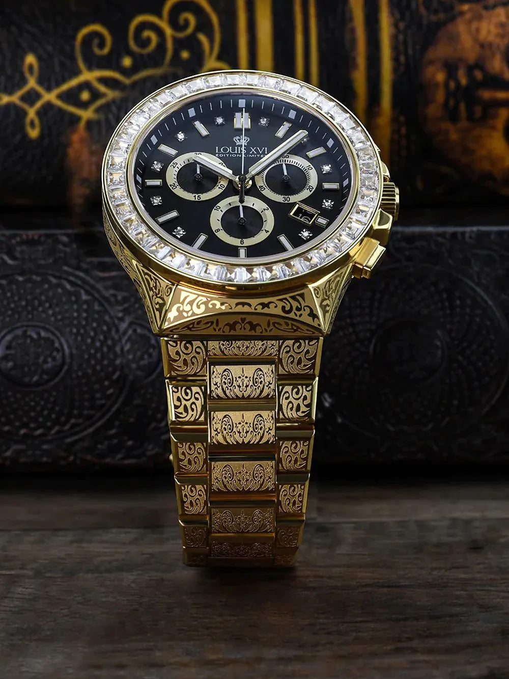 Louis XVI LXVI1216 Le Monarque Royale Chronograph Mens Watch 42mm 10ATM