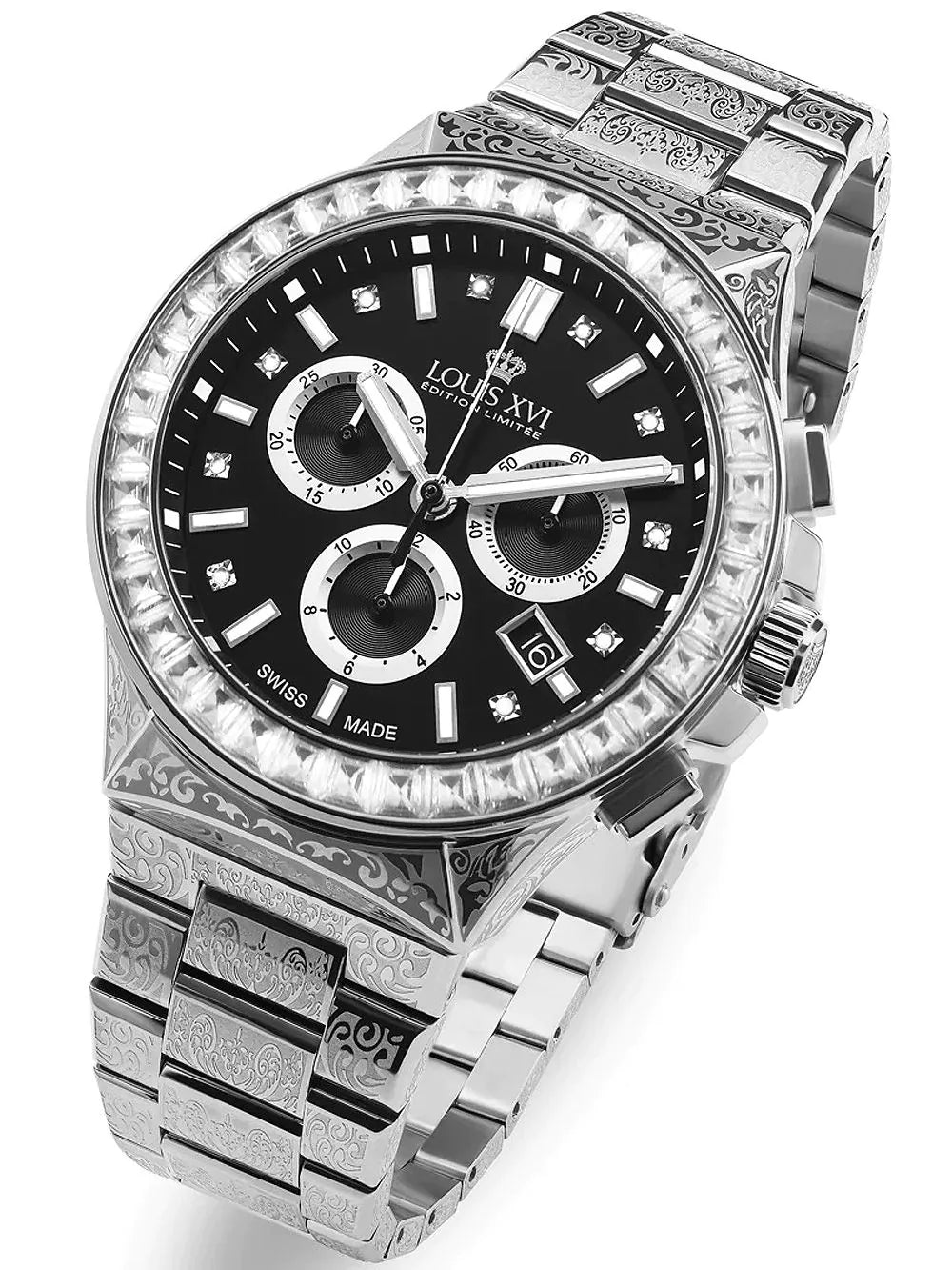 Louis XVI LXVI1217 Le Monarque Royale Chronograph Mens Watch 42mm 10ATM
