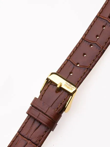 Perigaum Leather Strap 20 x 185 mm Brown Gold Clasp