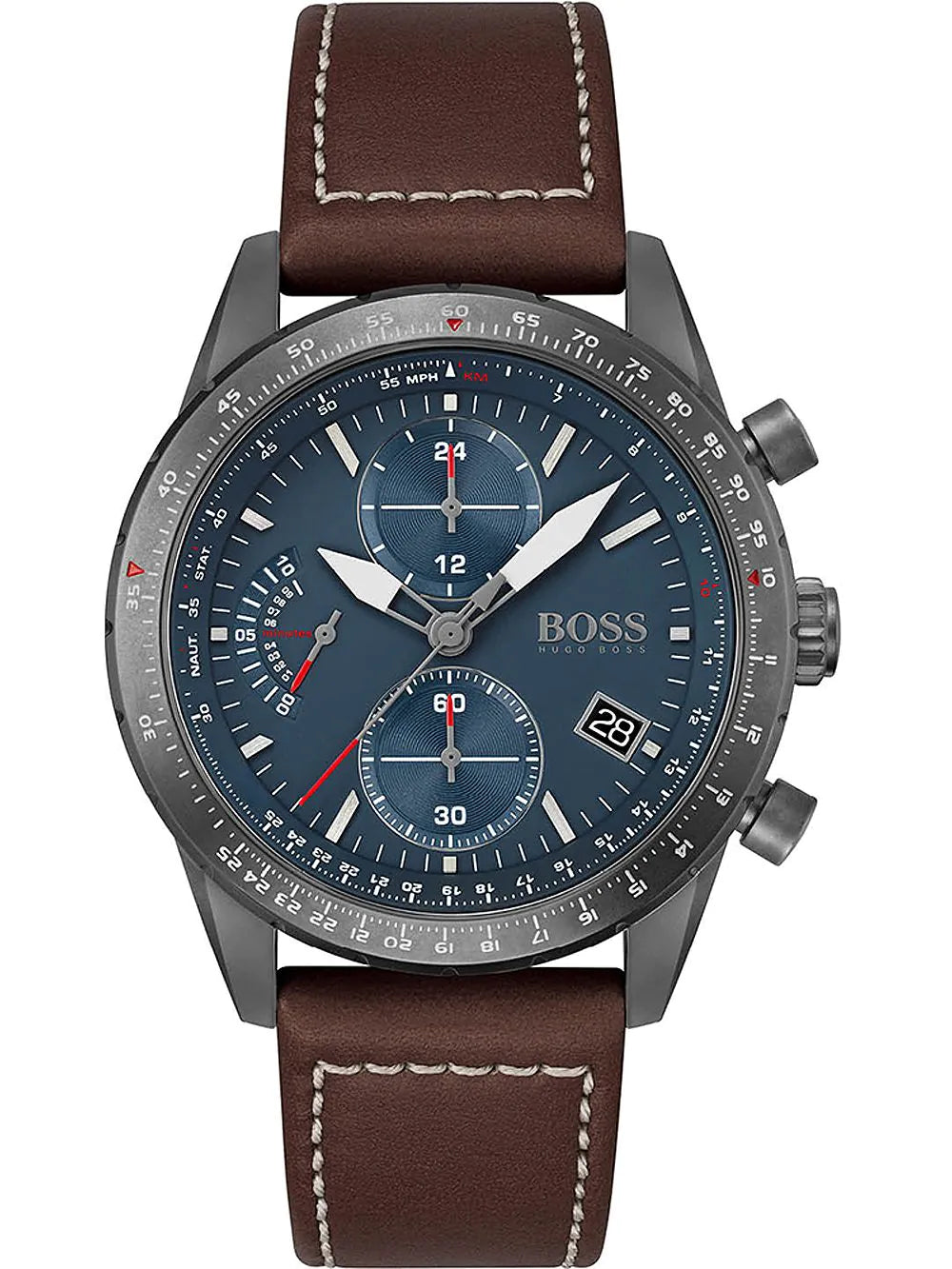 Hugo Boss 1513852 Pilot Edition Chronograph Mens Watch 44mm 5ATM