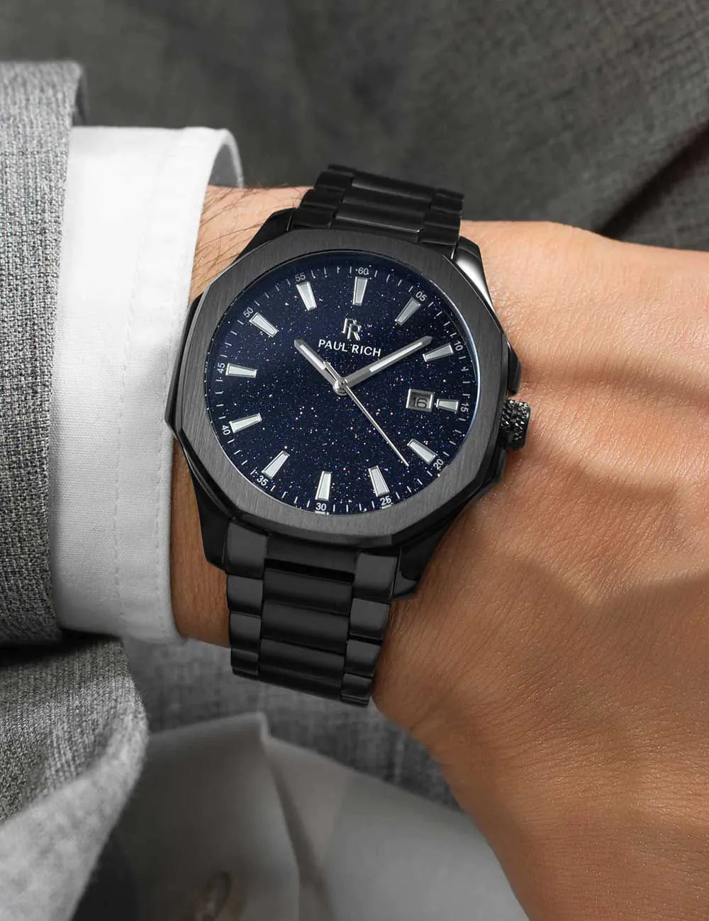 Paul Rich PR-46700 Mens Watch Mercer Aventurine Black Blue 40,5 mm 5ATM