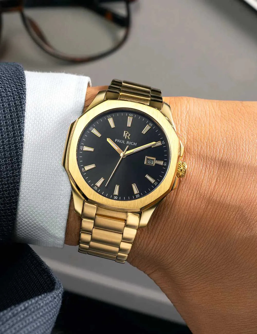 Paul Rich PR-46703 Herrenuhr Mercer Goldline Black 40,50 mm 5ATM