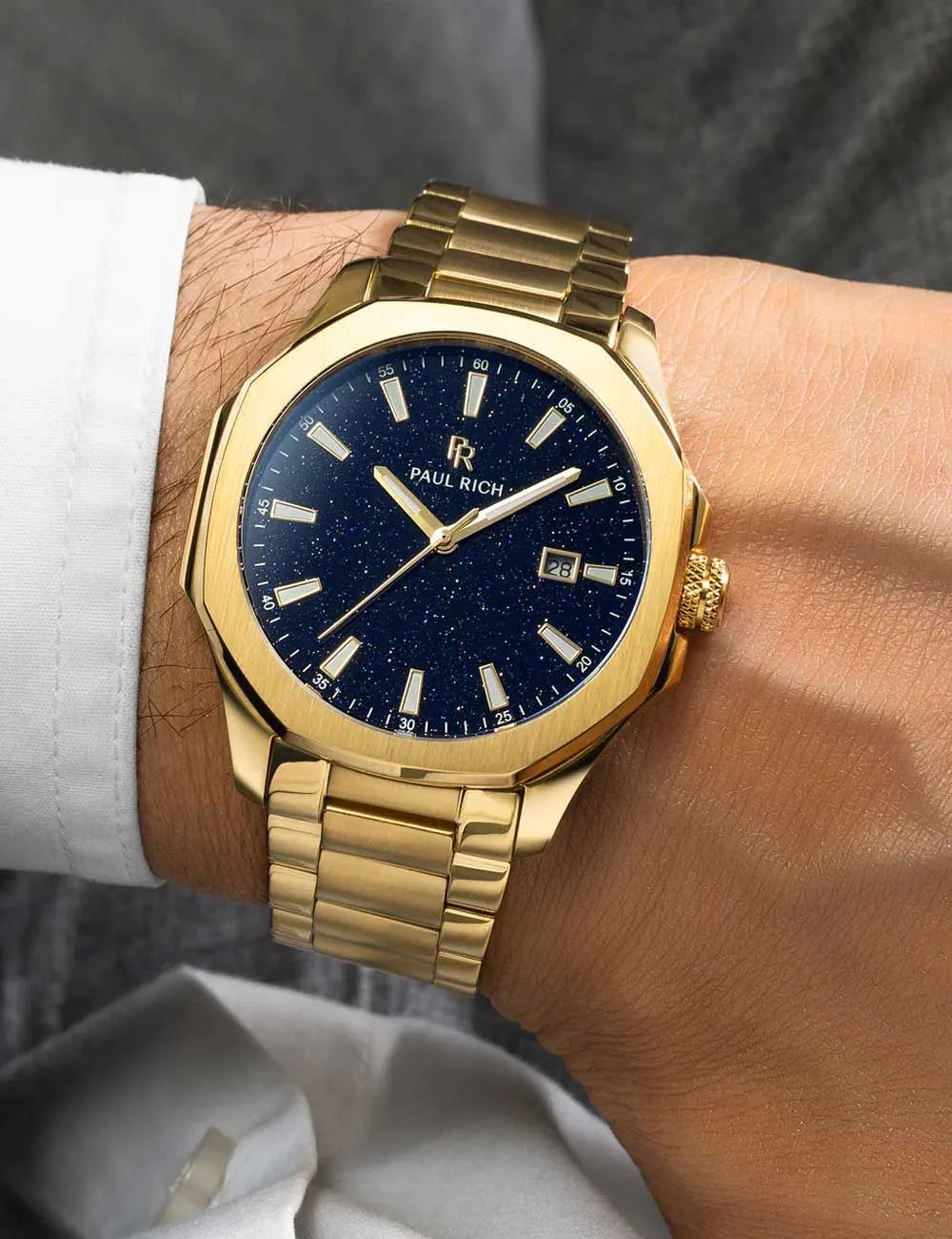 Paul Rich PR-46699 Herrenuhr Mercer Aventurine Goldline Blue 40,5 mm 5ATM