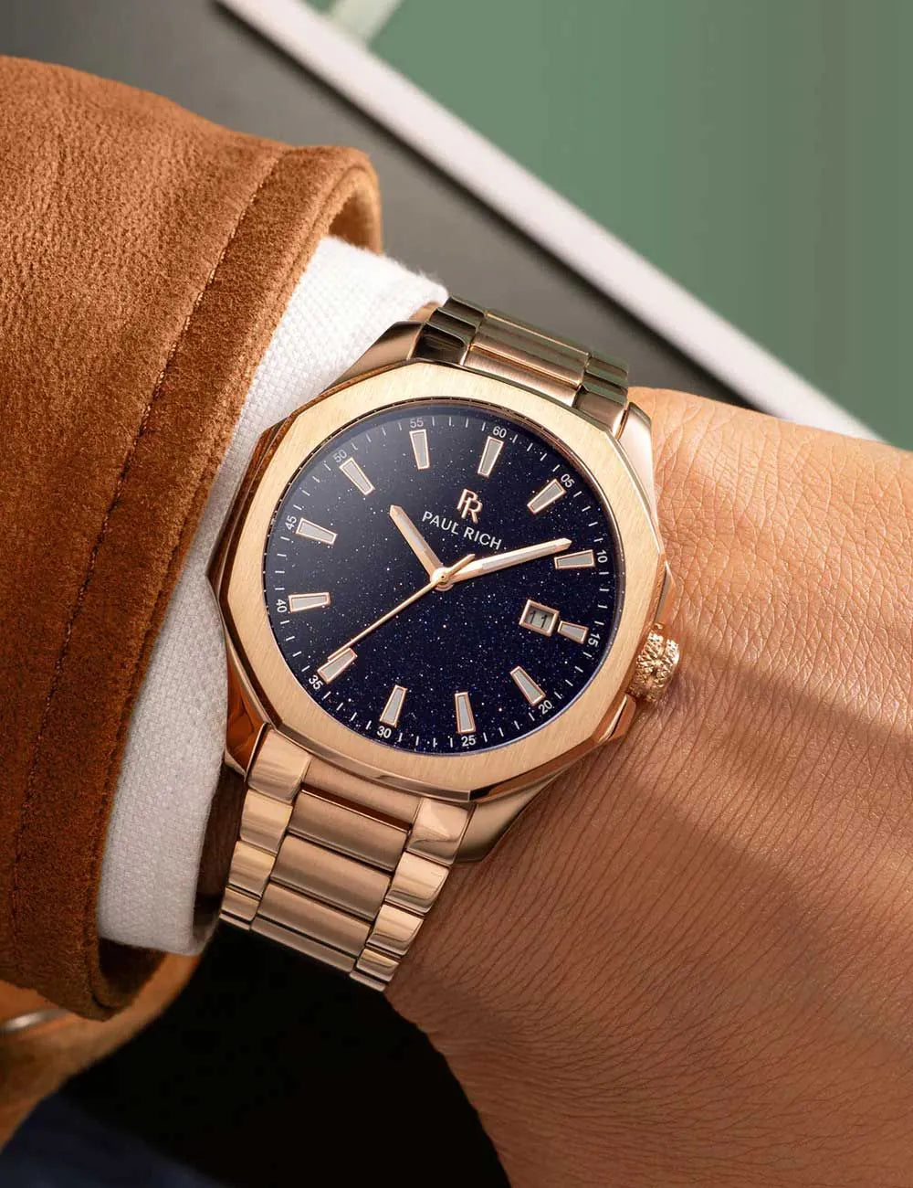 Paul Rich PR-46698 Herrenuhr Mercer Aventurine Rose Gold Blue 40,5 mm 5ATM