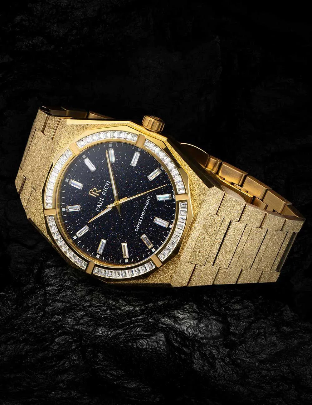 Paul Rich PR-46705 Mens Watch Moissanite Frosted Star Dust II Gold 43mm 5ATM