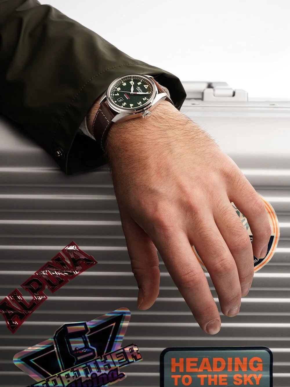 Alpina AL-525KW4S36 Mens Watch Startimer Pilot Automatic 40mm 10ATM