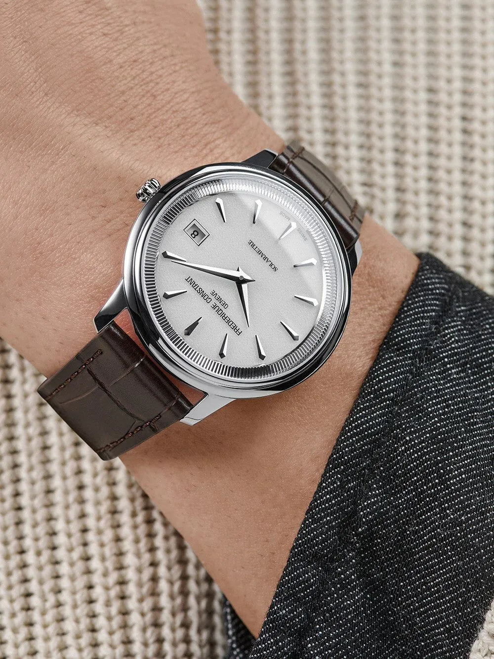 Frederique Constant FC-120W3S6 Mens Watch Moneta Solarmetre Solar 39mm 5ATM
