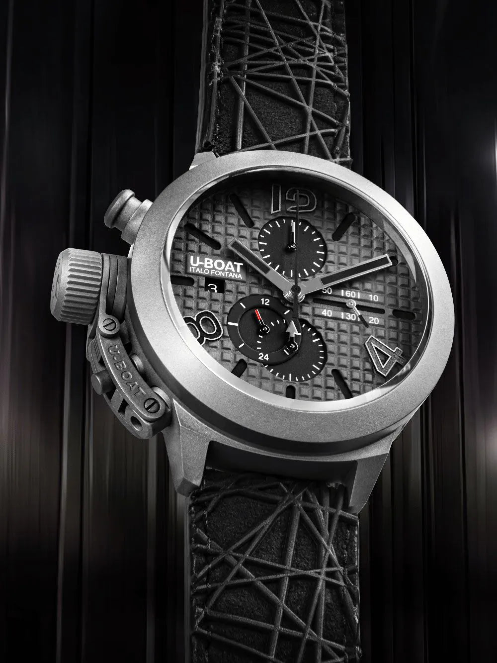 U-Boat 3002 Mens Watch Classico Titanium Grey Automatic Chronograph 45mm 10ATM