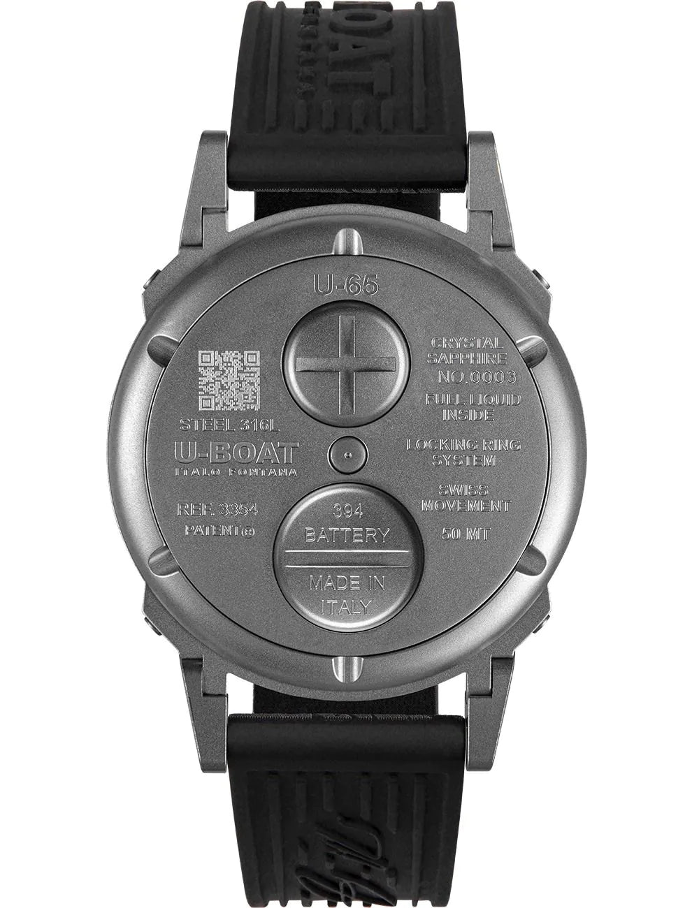 U-Boat 3354 Mens Watch U-65 Capsoil 44mm SS White 5ATM