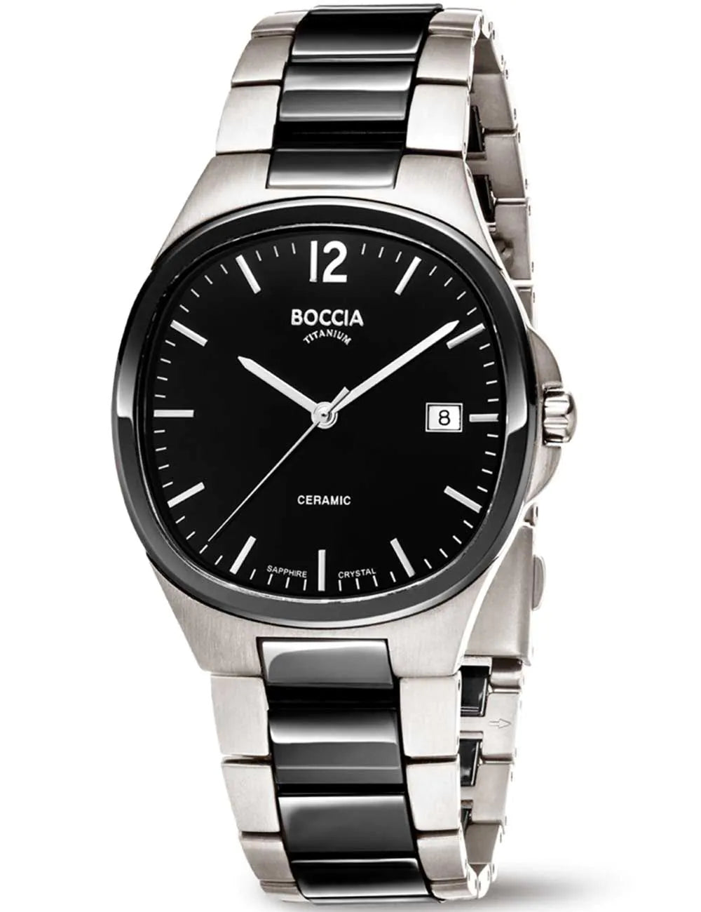 Boccia 3668-01 Mens Watch Titanium Sapphire crystal Keramik 38mm 5ATM