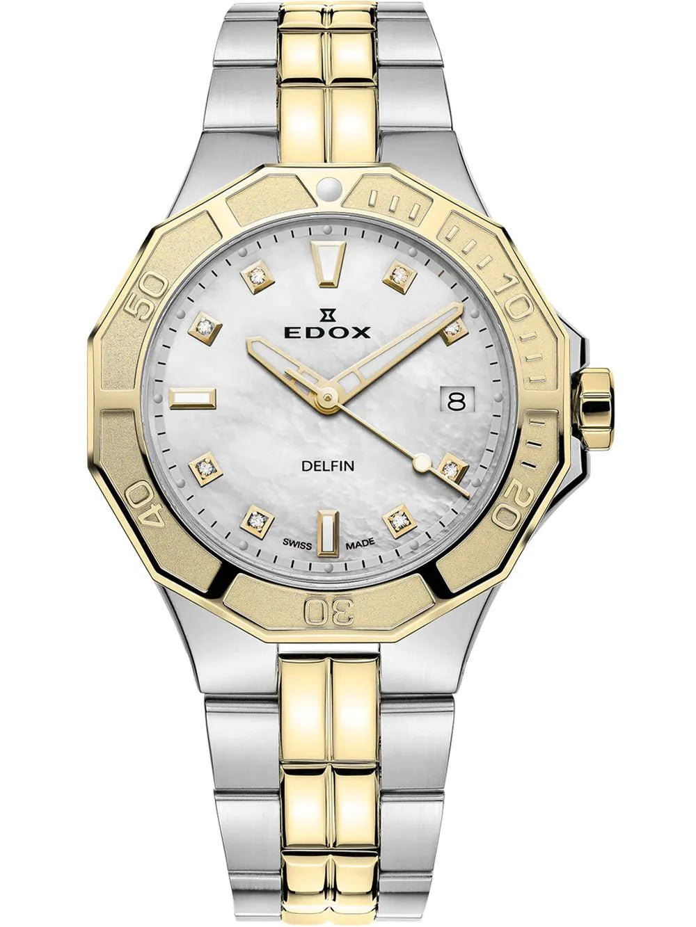 Edox 53020-357JM-NADD Delfin Diver Ladies Watch 38mm 20ATM