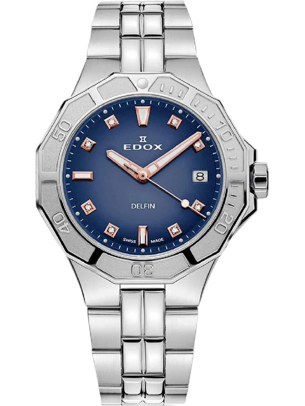 Edox 53020-3M-BUDDR Delfin Diver Ladies Watch 38mm 20ATM