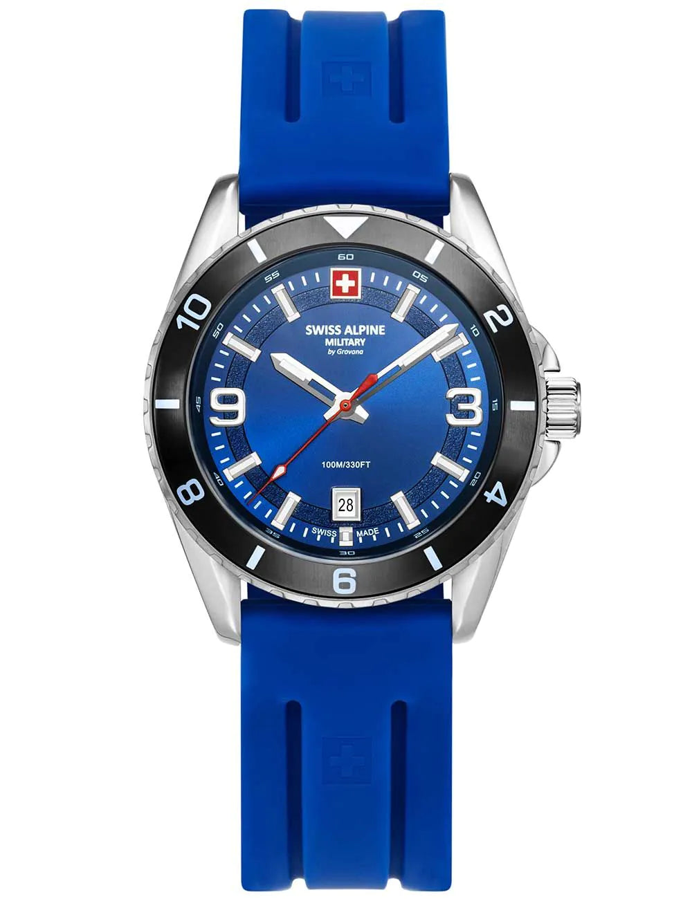 Swiss Alpine Military 7034.1836 Mens Watch Sierra silver blue 42mm 10ATM