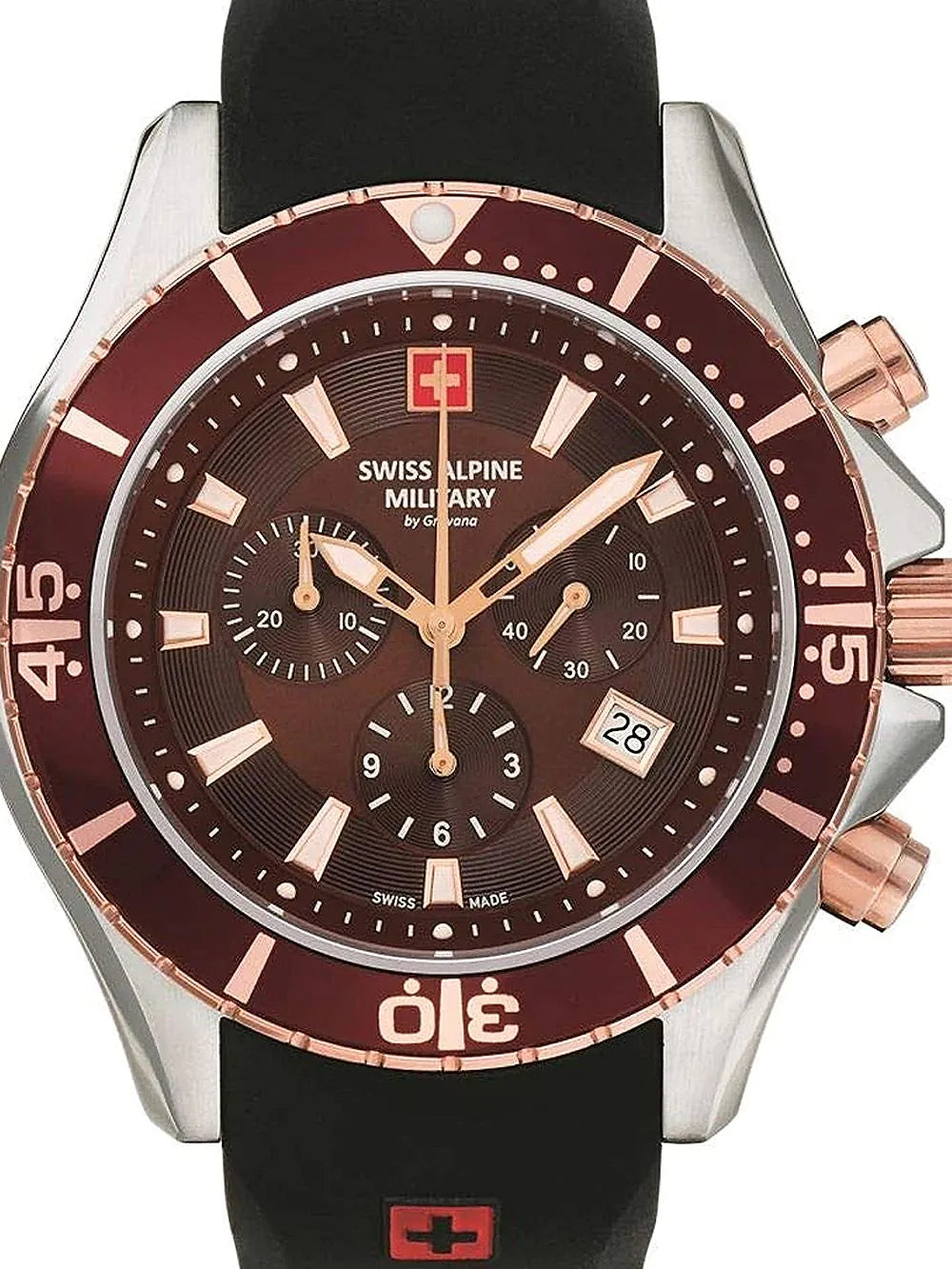 Swiss Alpine Military 7040.9856 Chronograph Mens Watch 44mm 10ATM