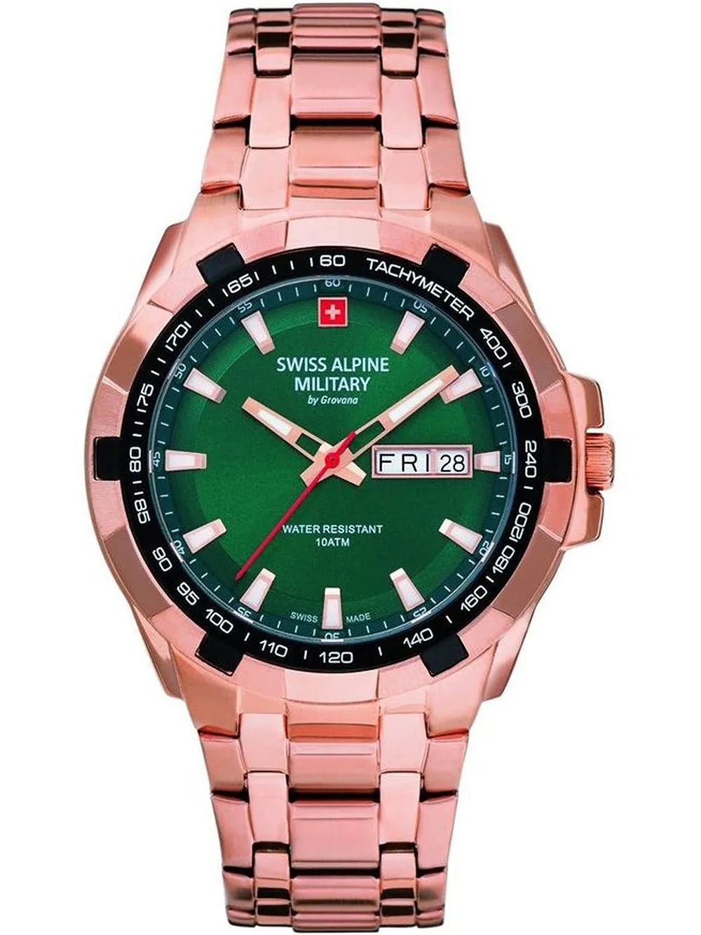 Swiss Alpine Military 7043.1164 Day-Date Mens Watch 42mm 10ATM