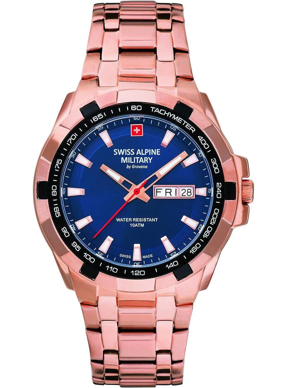 Swiss Alpine Military 7043.1165 Day-Date Mens Watch 42mm 10ATM
