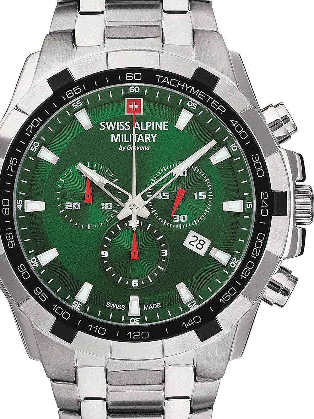 Swiss Alpine Military 7043.9134 Chronograph Mens Watch 46mm 10ATM