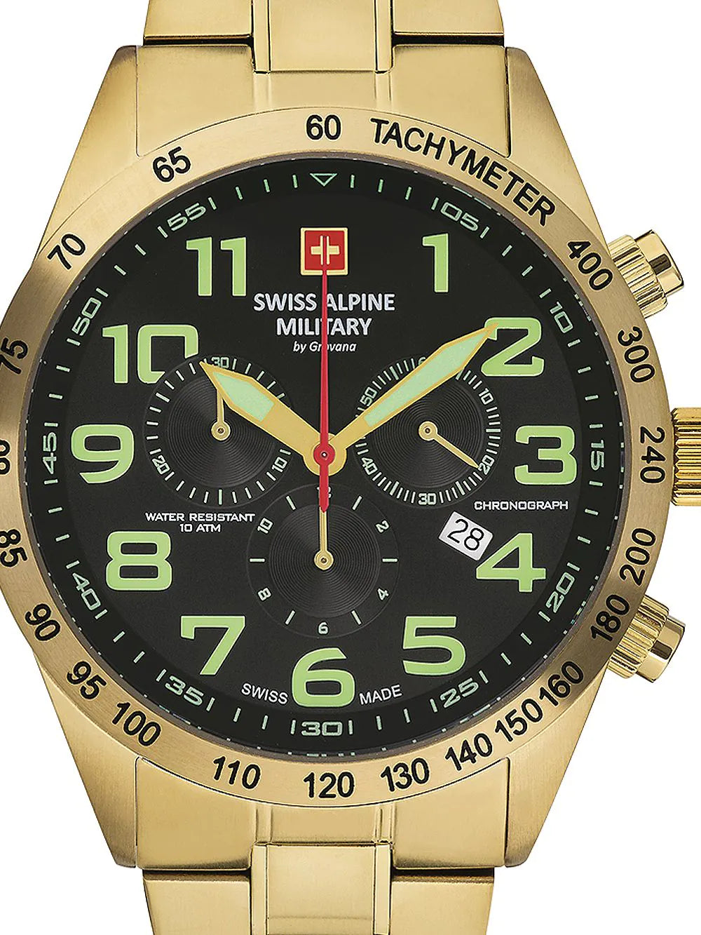 Swiss Alpine Military 7047.9114 Chronograph Mens Watch 45mm 10ATM