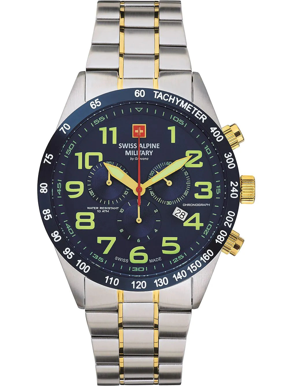 Swiss Alpine Military 7047.9145 Chronograph Mens Watch 45mm 10ATM