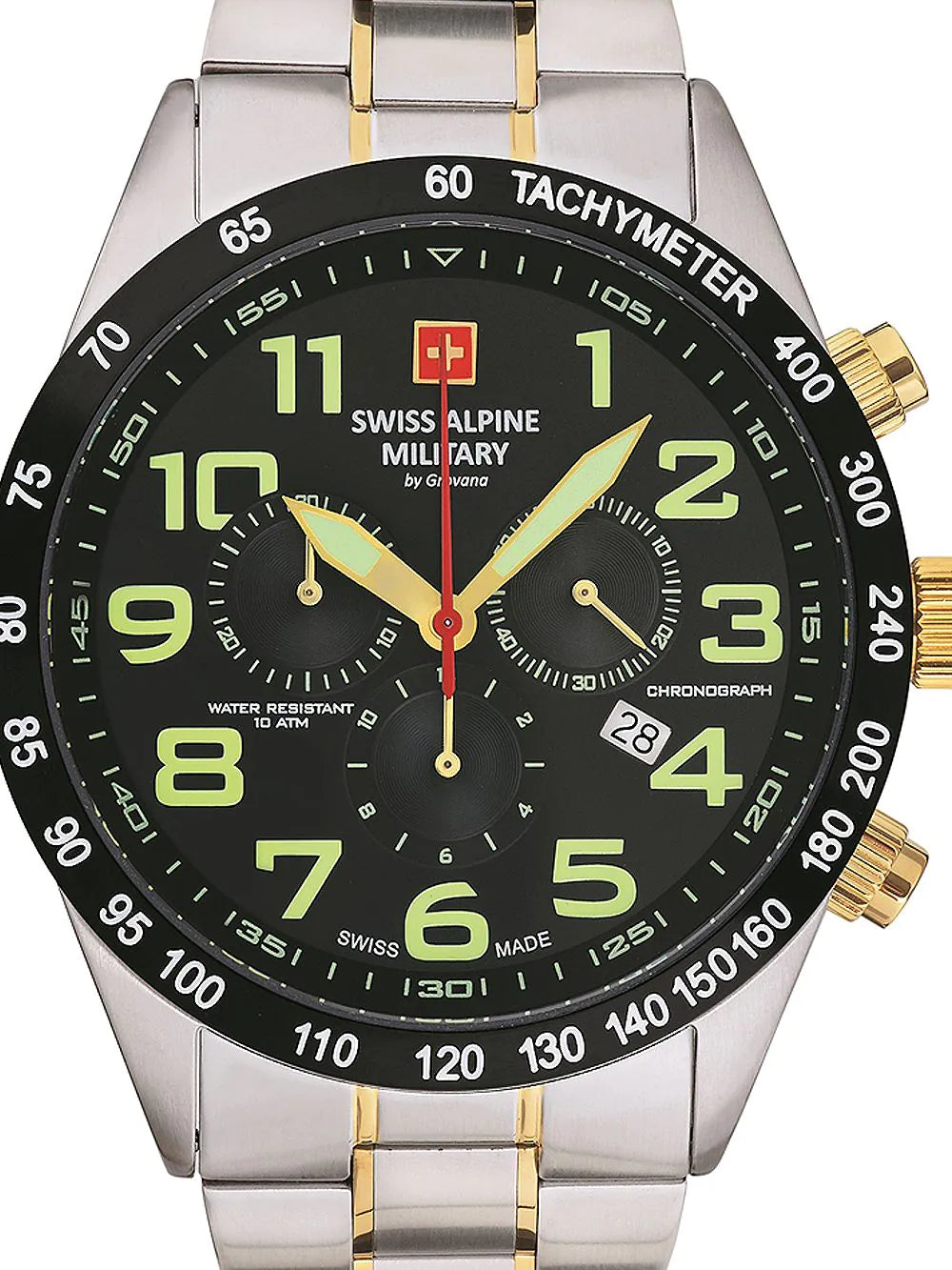 Swiss Alpine Military 7047.9147 Chronograph Mens Watch 45mm 10ATM