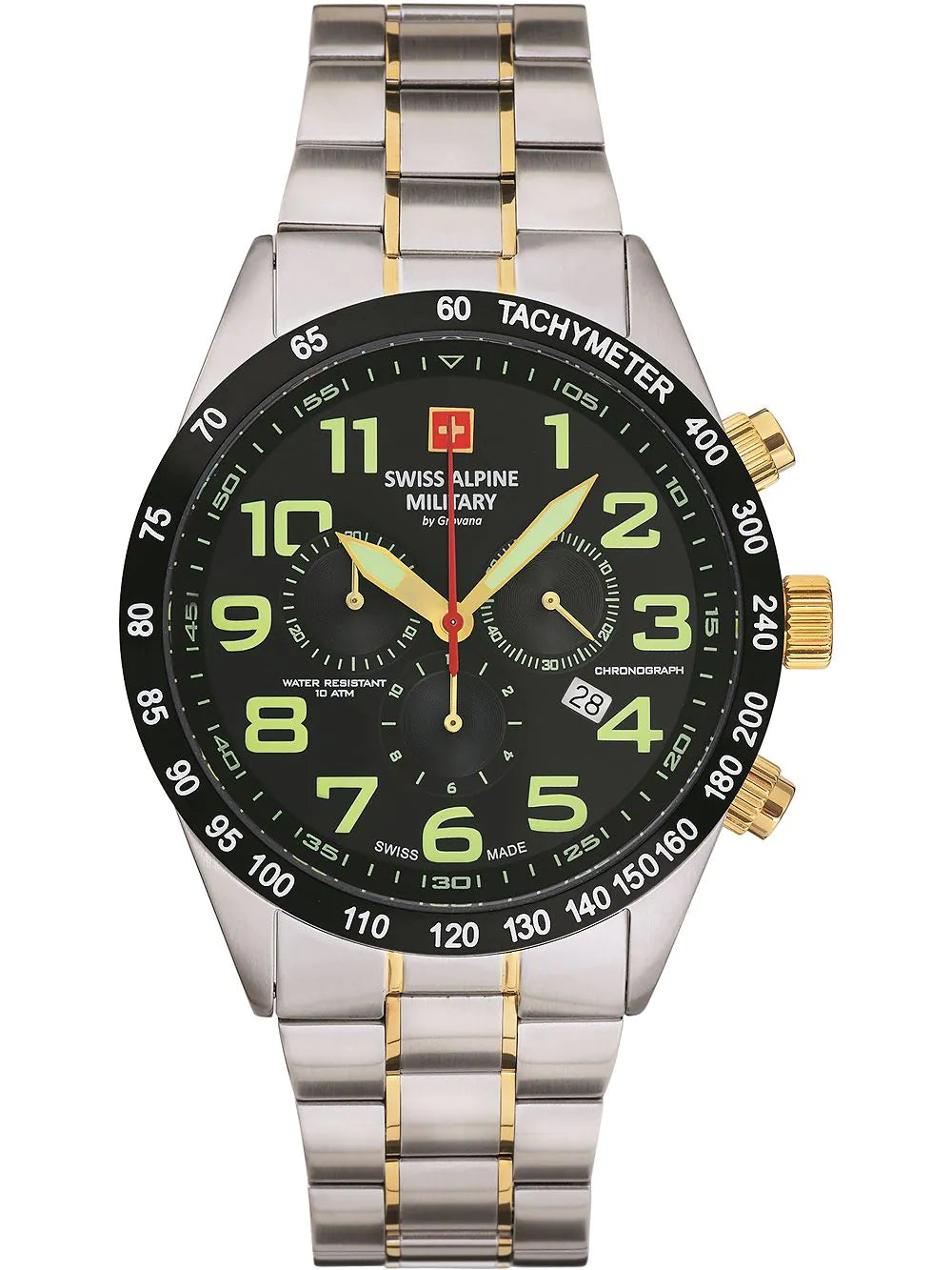 Swiss Alpine Military 7047.9147 Chronograph Mens Watch 45mm 10ATM