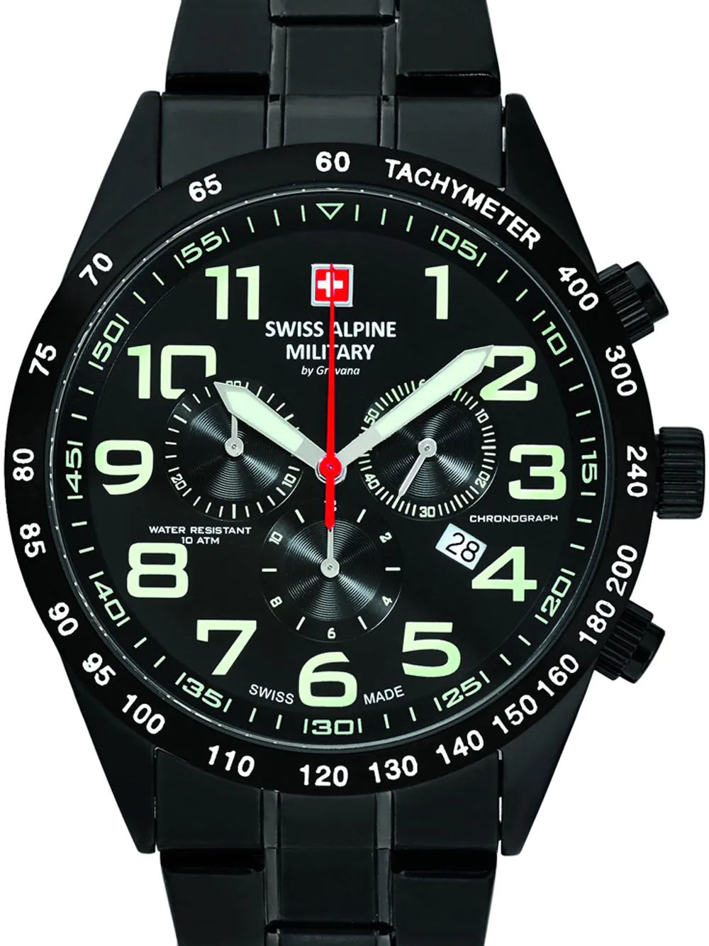 Swiss Alpine Military 7047.9177 Chronograph Mens Watch 43mm 10ATM