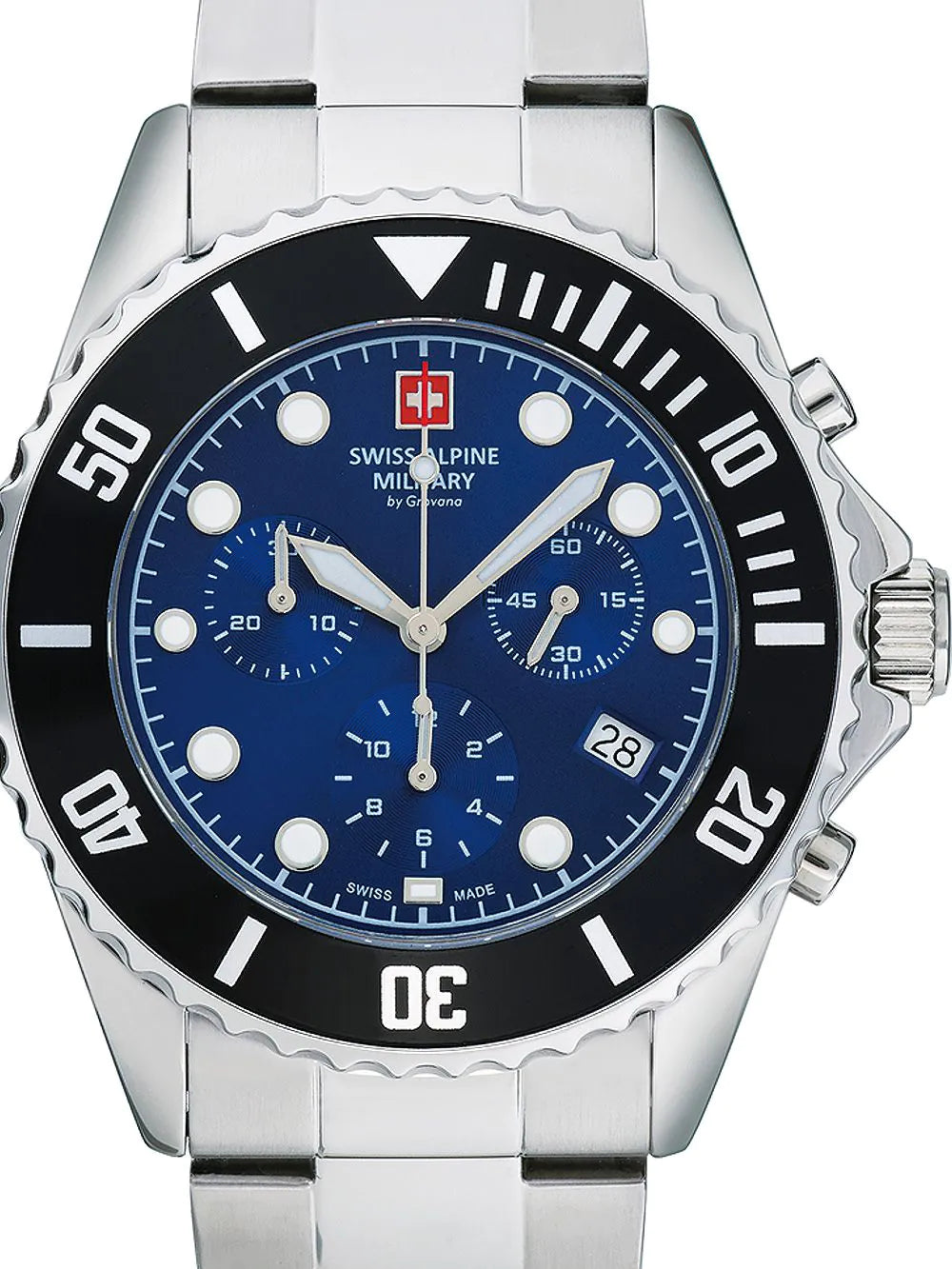 Swiss Alpine Military 7053.9138 Chronograph Mens Watch 42mm 10ATM
