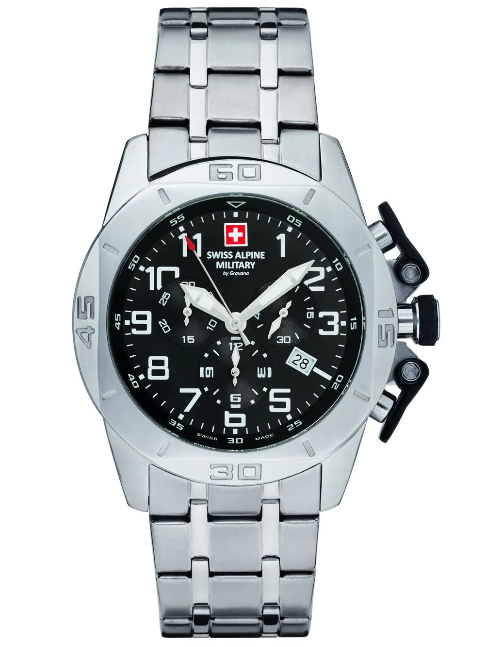 Swiss Alpine Military 7063.9137 Chronograph Mens Watch 45mm 10ATM