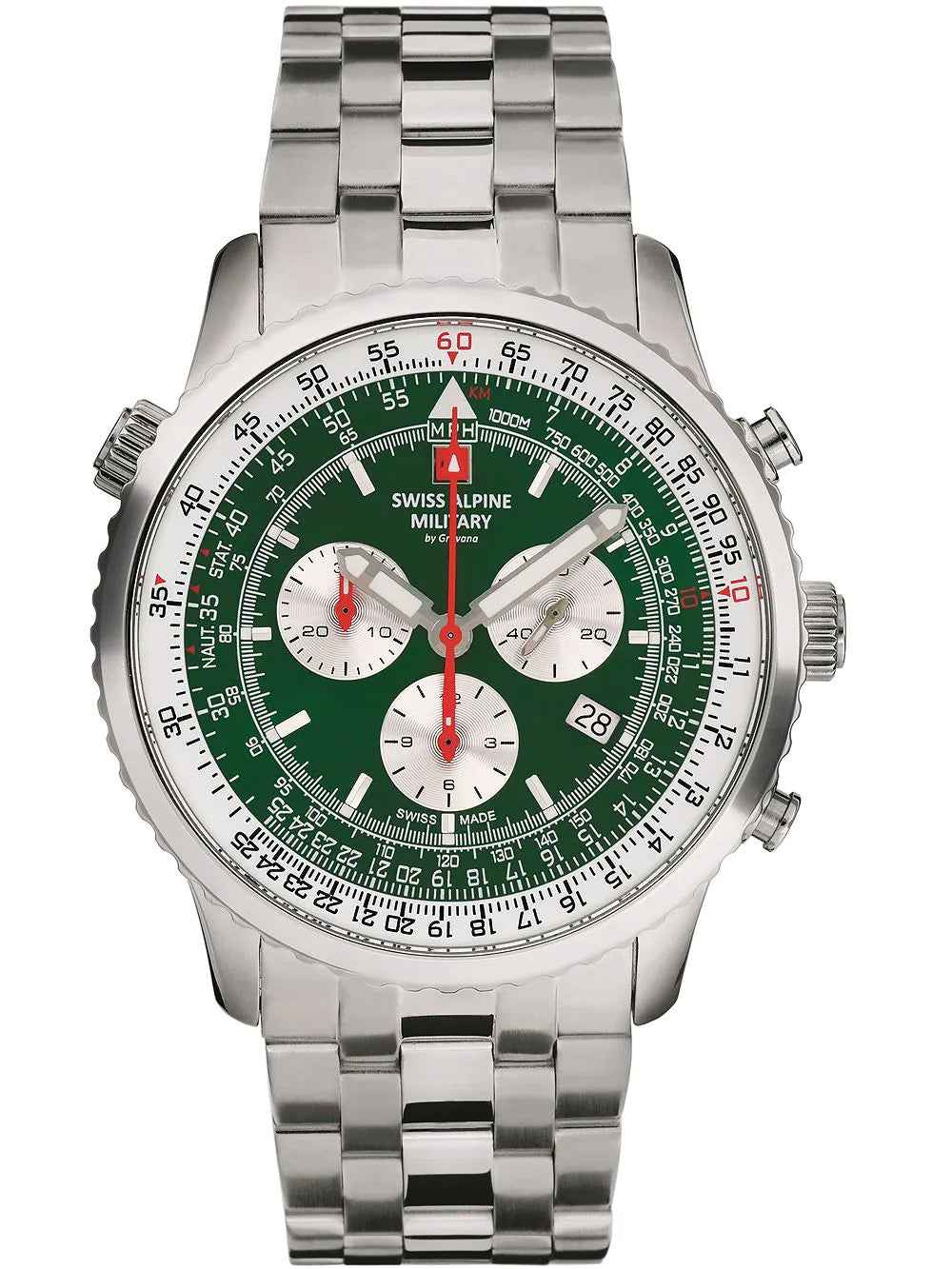 Swiss Alpine Military 7078.9134 Chronograph Mens Watch 45mm 10ATM