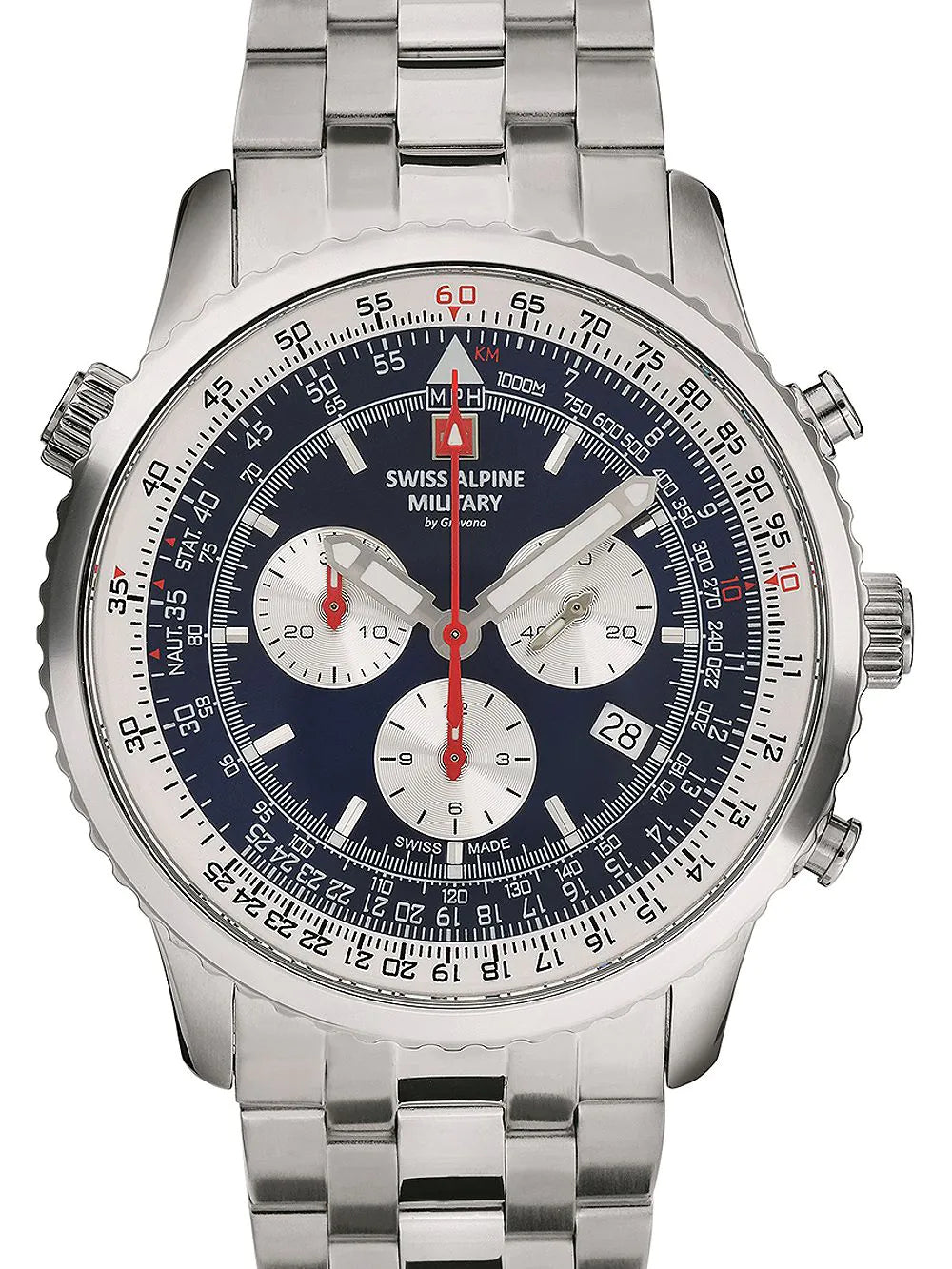 Swiss Alpine Military 7078.9135 Chronograph Mens Watch 45mm 10ATM