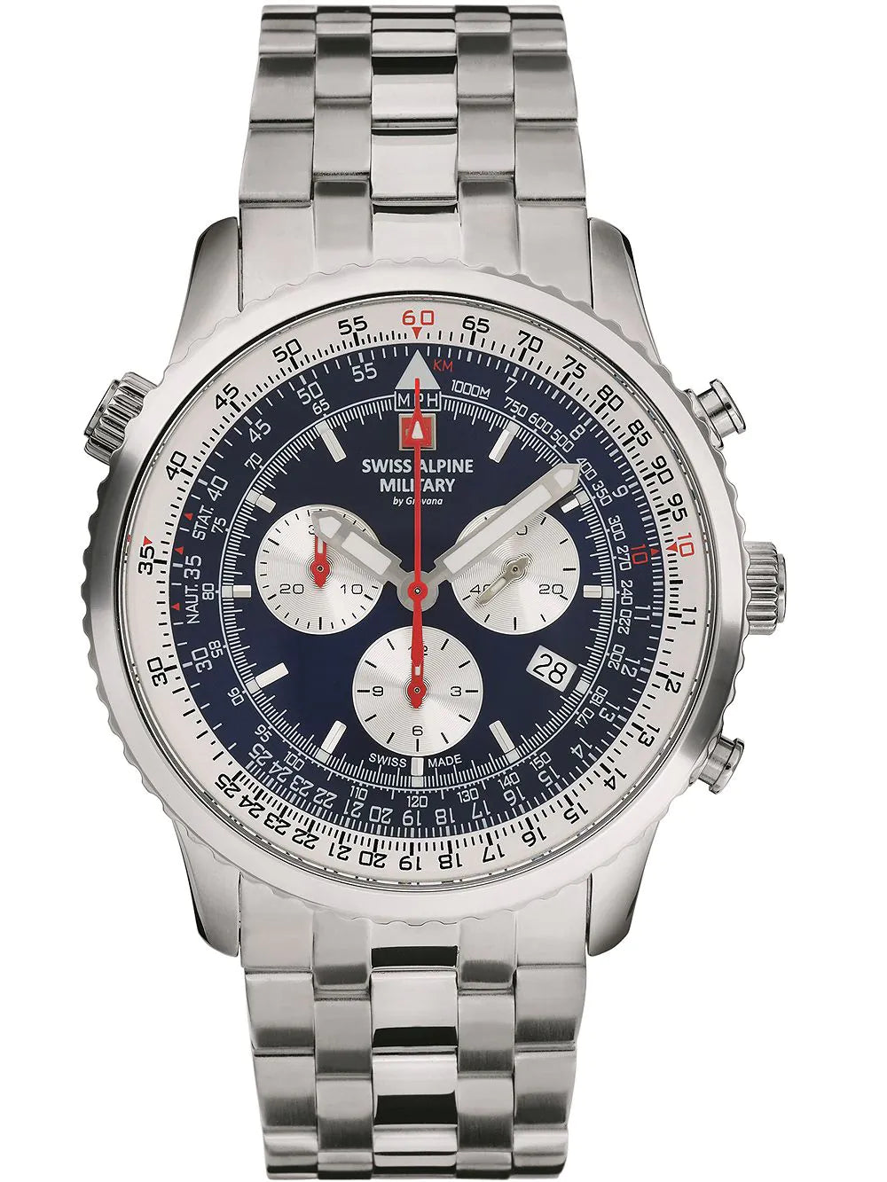 Swiss Alpine Military 7078.9135 Chronograph Mens Watch 45mm 10ATM