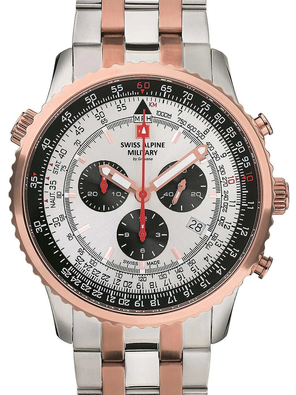 Swiss Alpine Military 7078.9152 Chronograph Mens Watch 45mm 10ATM