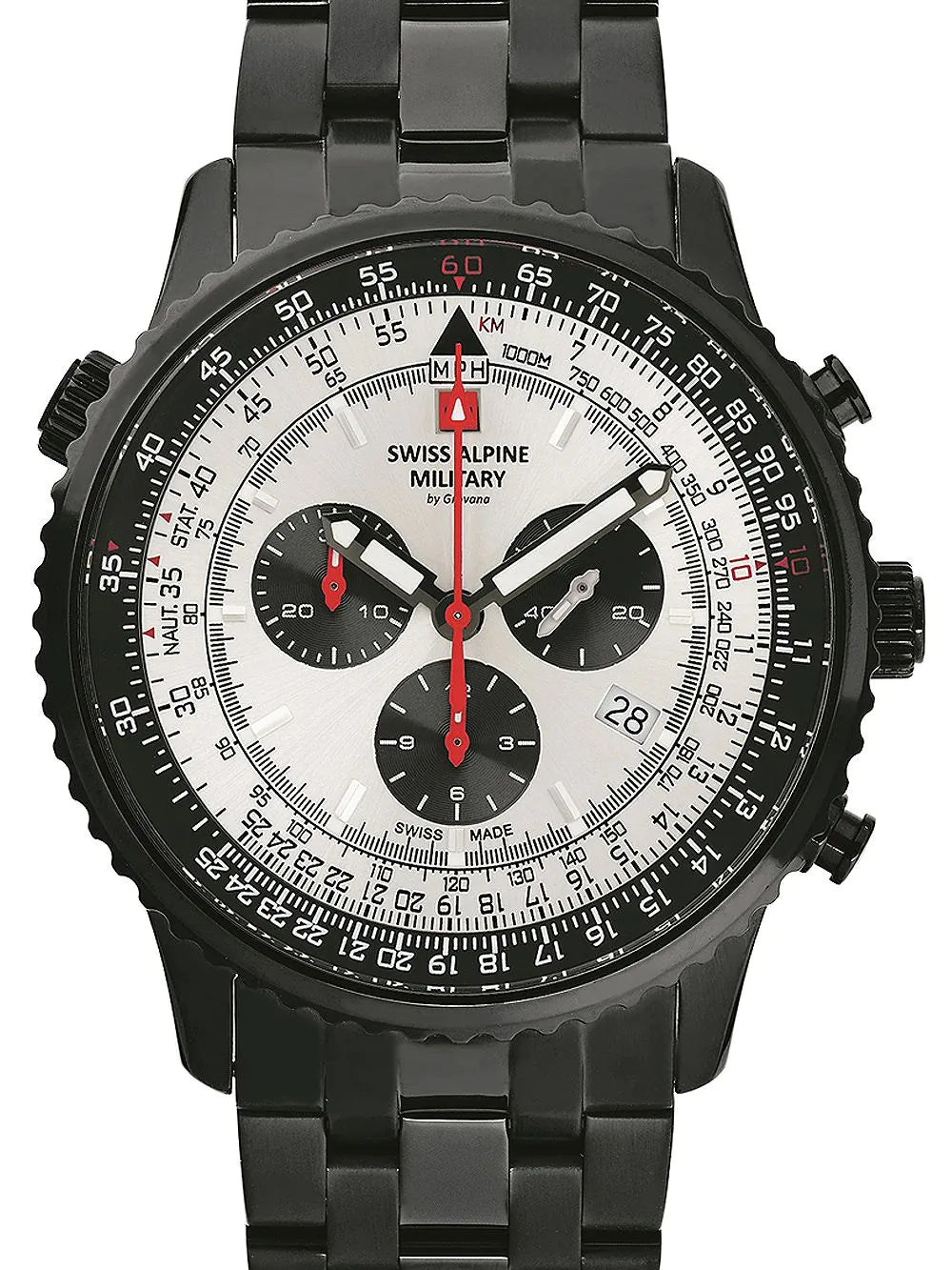 Swiss Alpine Military 7078.9172 Chronograph Mens Watch 45mm 10ATM