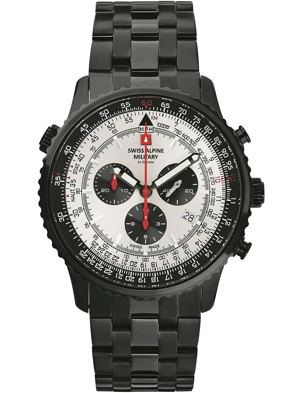 Swiss Alpine Military 7078.9172 Chronograph Mens Watch 45mm 10ATM