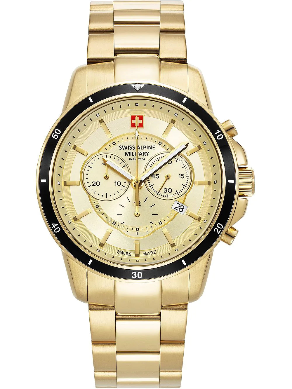 Swiss Alpine Military 7089.9111 Chronograph Mens Watch 44mm 10ATM