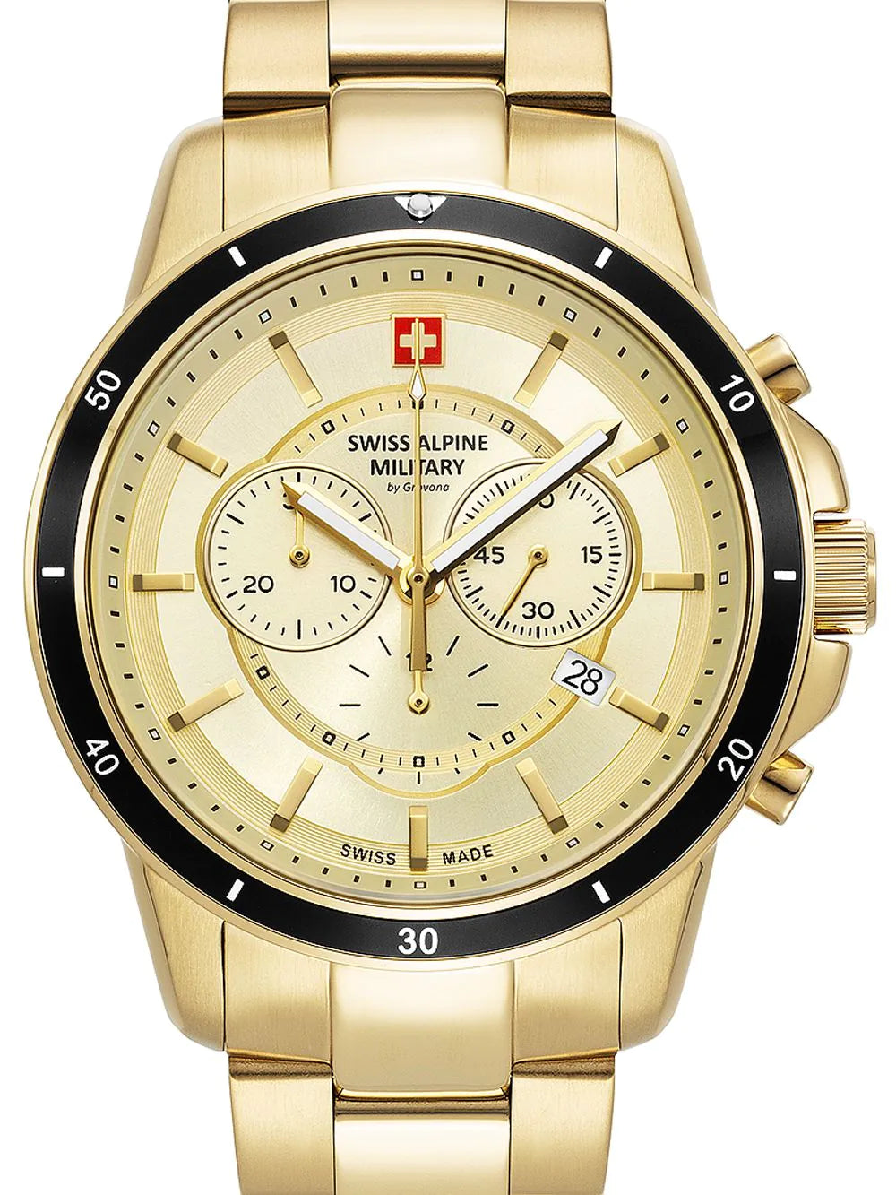 Swiss Alpine Military 7089.9111 Chronograph Mens Watch 44mm 10ATM