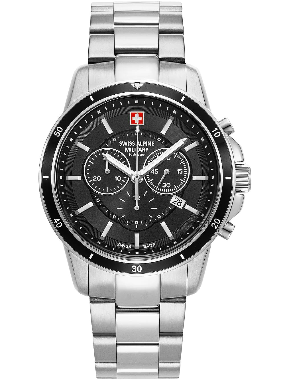 Swiss Alpine Military 7089.9137 Chronograph Mens Watch 44mm 10ATM