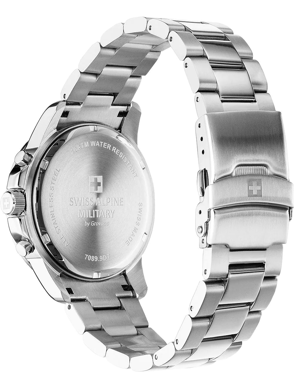 Swiss Alpine Military 7089.9137 Chronograph Mens Watch 44mm 10ATM