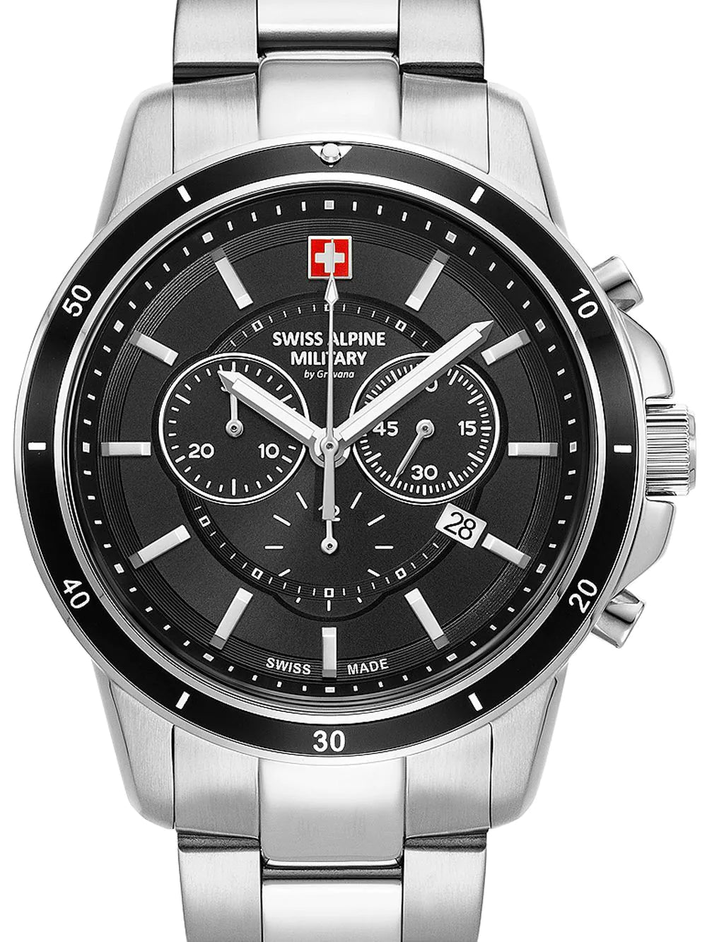 Swiss Alpine Military 7089.9137 Chronograph Mens Watch 44mm 10ATM