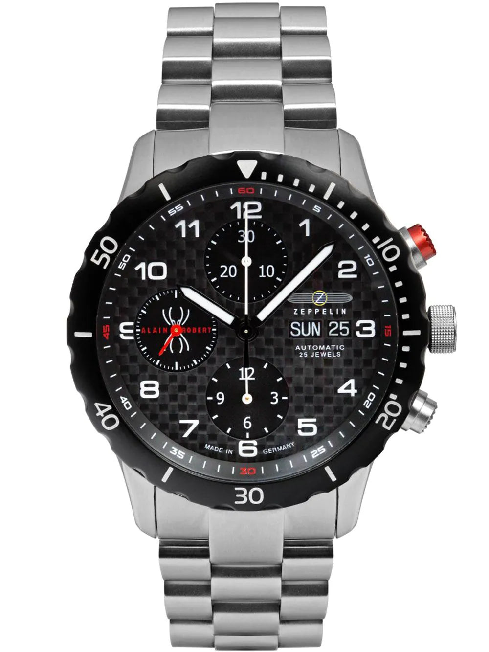 Zeppelin 7216M-2 Mens Watch Alain Robert Automatic Chrono Limited 42mm 10 ATM